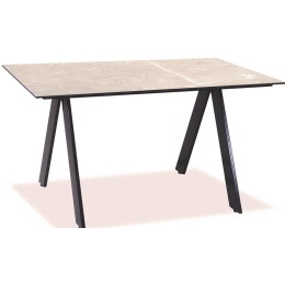 Τραπέζι Παραλ/μο Αλουμινίου Hpl 22513 120x80x75cm Beige-Black