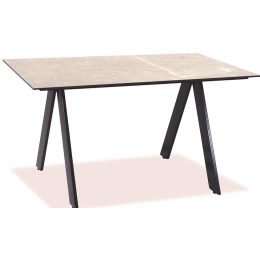 Τραπέζι Παραλ/μο Αλουμινίου Hpl 22516 140x80x75cm Beige-Black