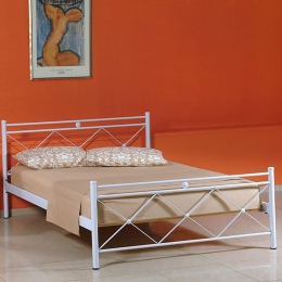 Κρεβάτι Μεταλλικό Χιαστί 23982 168x208cm White King Size