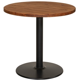 Τραπέζι Στρογγύλο Με Ξύλο 23995 80x73cm Black-Brown