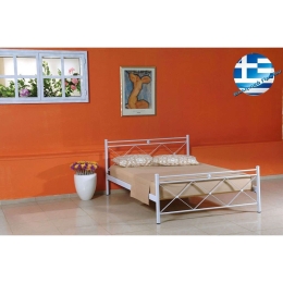 Κρεβάτι Μεταλλικό Χιαστί Ημίδιπλο 118x198 3666 White Ημίδιπλο Μέταλλο