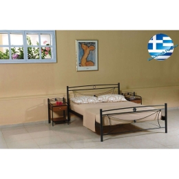 Κρεβάτι Μεταλλικό Μαργαρίτα Διπλό 148x198 3673 Black (Στρώμα190x140) Διπλό Μέταλλο