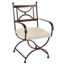 Πολυθρόνα Μεταλλική Κύκλος 3755 56x60x92cm Beige-Brown