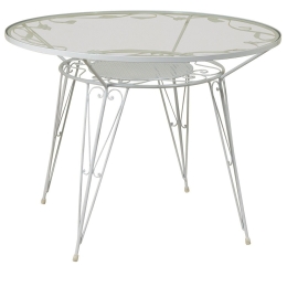 Τραπέζι Στρογγυλό Μασίφ 3761 90x75cm Beige-White