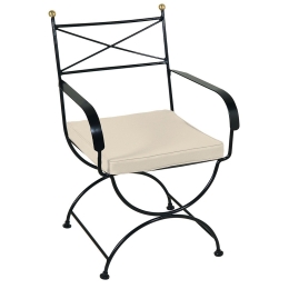 Πολυθρόνα Μεταλλική Χιαστί 3787 58x58x89cm Beige-Black