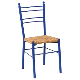Καρέκλα Ύδρα με Κάθισμα Ψάθα 3798 40x42x88cm Blue-Natural