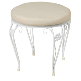 Σκαμπό Μεταλλικό 4660 44x40cm Beige-White