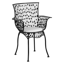 Πολυθρόνα-Σκαμπώ Με Μαξιλάρι JRD1376 60x46x86cm Black-White