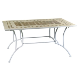 Τραπέζι Μεταλλικό Mosaic 150x90x75cm TC013-WP White