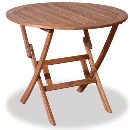 Τραπέζι Στρογγυλό Ξύλινο TUR-9F AC 90x75cm Natural