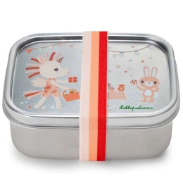 Φαγητοδοχείο Happy Lena LI84468 Με Ελαστικό Ιμάντα 17x13x7cm Ανοξείδωτο Grey Lilliputiens Ανοξείδωτο Ατσάλι
