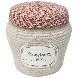 Καλάθι Αποθήκευσης Jam Jar LOR-BSK-JAM Φ20x23cm Natural-Red Lorena Canals Βαμβάκι-Πολυέστερ