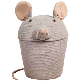 Καλάθι Αποθήκευσης Renata Το Ποντικάκι LOR-BSK-RENATA Φ25x30cm Grey Lorena Canals Βαμβάκι-Πολυέστερ
