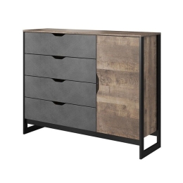 Ντουλάπα Τετράφυλλη Arden L_ARD-24 220x205cm Brown-Anthracite Τετράφυλλη