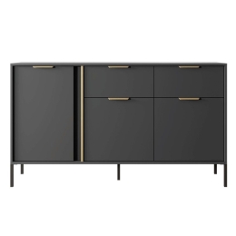 Μπουφές Με Συρτάρια Lars L_LARS_21_3d2s 153x81x40cm Anthracite-Gold