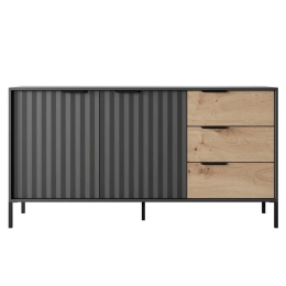 Μπουφές Με Συρτάρια Rave L_RV_21_2d3s_c 153x82x40cm Anthracite-Natural