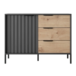 Μπουφές Rave L_RV_21s_c 104x82x40cm Anthracite-Natural