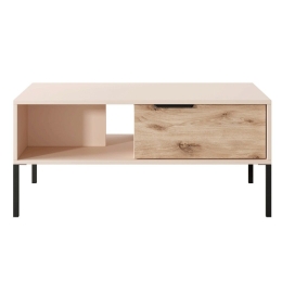 Τραπεζάκι Σαλονιού Με Συρτάρια Rave L_RV_40_b 97x45x60cm Beige-Natural
