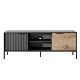 Έπιπλο Τηλεόρασης Rave L_RV_STV_c 153x54x40cm Anthracite-Natural