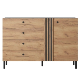Μπουφές Deco L_deco_37 138x96x40cm Anthracite-Natural