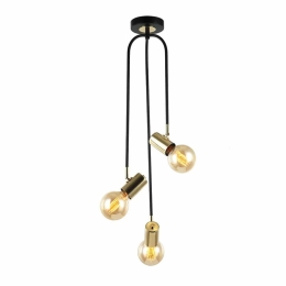 Φωτιστικό Οροφής 02303 E27 30x75cm Black-Gold Luma