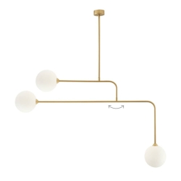 Φωτιστικό Οροφής - Πλαφονιέρα 01274 3xG9 100x90cm Gold Luma