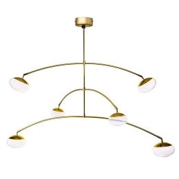 Φωτιστικό Οροφής Κρεμαστό 01363 6x5W LED 3000K 2600Lm 120-133x90cm Gold Luma