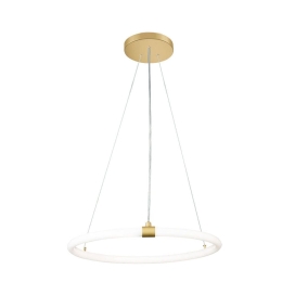 Φωτιστικό Οροφής Κρεμαστό 01405-03 14W LED 3000K1000Lm D40cm Gold Luma