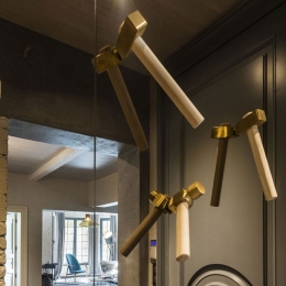 Κρεμάστρες Τοίχου Bastaaa Σετ 3τμχ 26x10 Brass Mogg Μέταλλο,Ξύλο