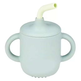 Ποτηράκι Με Καλαμάκι N876322 13x6x13,5cm Σιλικόνης Light Green Nattou Σιλικόνη