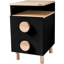 Κομοδίνο Dabi Αριστερό DABIBSTLBLACK 41x50x70cm Natural-Black