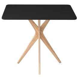 Τραπέζι Jubi JUBITREBLACK 80x55x73cm Natural-Black Mdf,Ξύλο