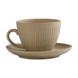 Φλιτζάνι Cappuccino Με Πιατάκι Gobi OW2012K6 290ml Beige Espiel Πορσελάνη