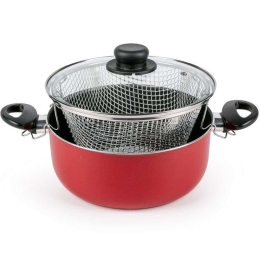 Φριτέζα Αντικολλητική Adriatica OZ47000724 Φ24cm Black-Red Olympia Zanetti 24cm Αλουμίνιο