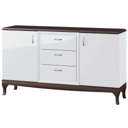 Μπουφές Carrera Plus 161384679 165x42x93cm White-Brown Μοριοσανίδα,Ξύλο