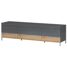 Έπιπλο Τηλεόρασης Agate 2D1S 161587369 188x45x46cm Anthracite-Walnut