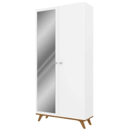 Ντουλάπα Δίφυλλη Falco V 161632389 90x35x190cm Natural-White Δίφυλλη