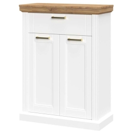 Παπουτσοθήκη Tahoma 162261569 86x38x102cm Oak-White Μοριοσανίδα, Μέταλλο