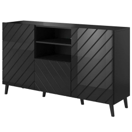Μπουφές Abeto 162296569 150x42x82cm Black Μοριοσανίδα