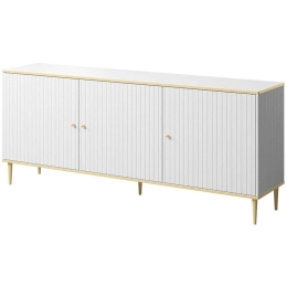 Μπουφές Glamour 162409809 180x40x76cm White-Gold Μοριοσανίδα, Μέταλλο