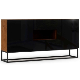 Μπουφές Arborio ΙΙ 162414219 180x40x80cm Black Mdf,Μέταλλο