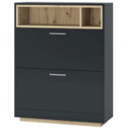 Παπουτσοθήκη Eden 162421689 83x32x109cm Oak-Anthracite Μοριοσανίδα