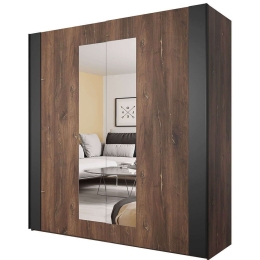 Ντουλάπα Δίφυλλη Συρόμενη Sigon 162422039 200x64x213cm Brown-Black Two Door