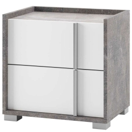 Κομοδίνο Alessandro 162439169 55x40x50,5cm Cement-White