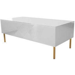 Τραπεζάκι Σαλονιού Exito 162459209 120x55x49cm White-Gold