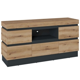 Έπιπλο Τηλεόρασης Creto 162525989 160,8x45x68cm Dark Grey-Natural