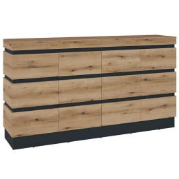 Μπουφές Creto 162526089 201,2x45x92,5cm Natural-Anthracite Μοριοσανίδα