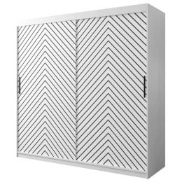 Ντουλάπα Δίφυλλη Συρόμενη Jodelka 162561109 200x62x200cm White-Black Δίφυλλη
