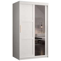 Ντουλάπα Δίφυλλη Συρόμενη Ramiro 162574979 100x62x200cm White-Gold Δίφυλλη