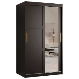 Ντουλάπα Δίφυλλη Συρόμενη Ramiro 162574989 100x62x200cm Black-Gold Δίφυλλη